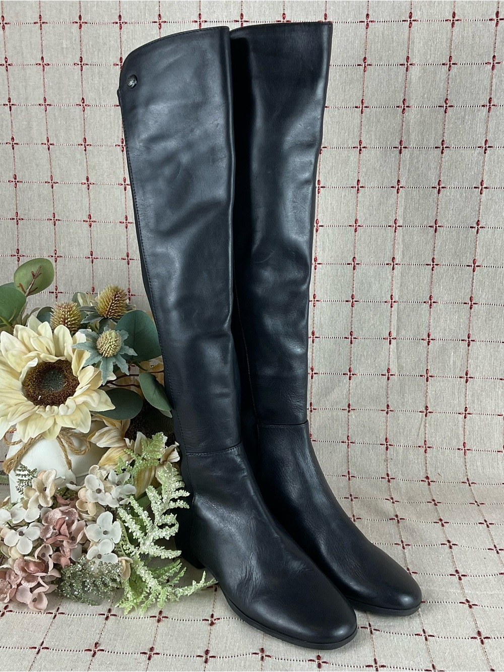 Vince Camuto “Karita” Over The Knee Riding Boots Women's Sz 5 Black Leather New